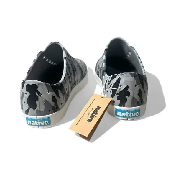 Native Jefferson Kids Slip-On Water Shoes PIGEON GREY MIST CAMO J2 Lightweight - Picture 7 of 10